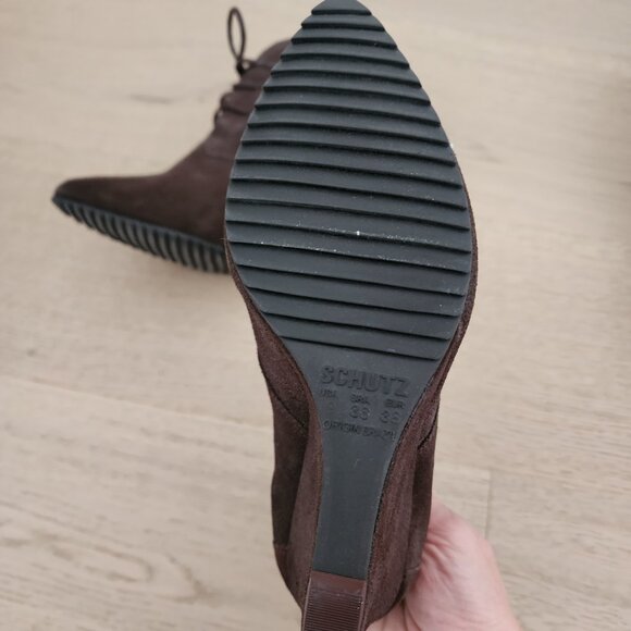 New Schutz brown suede wedge boots - Picture 12 of 12